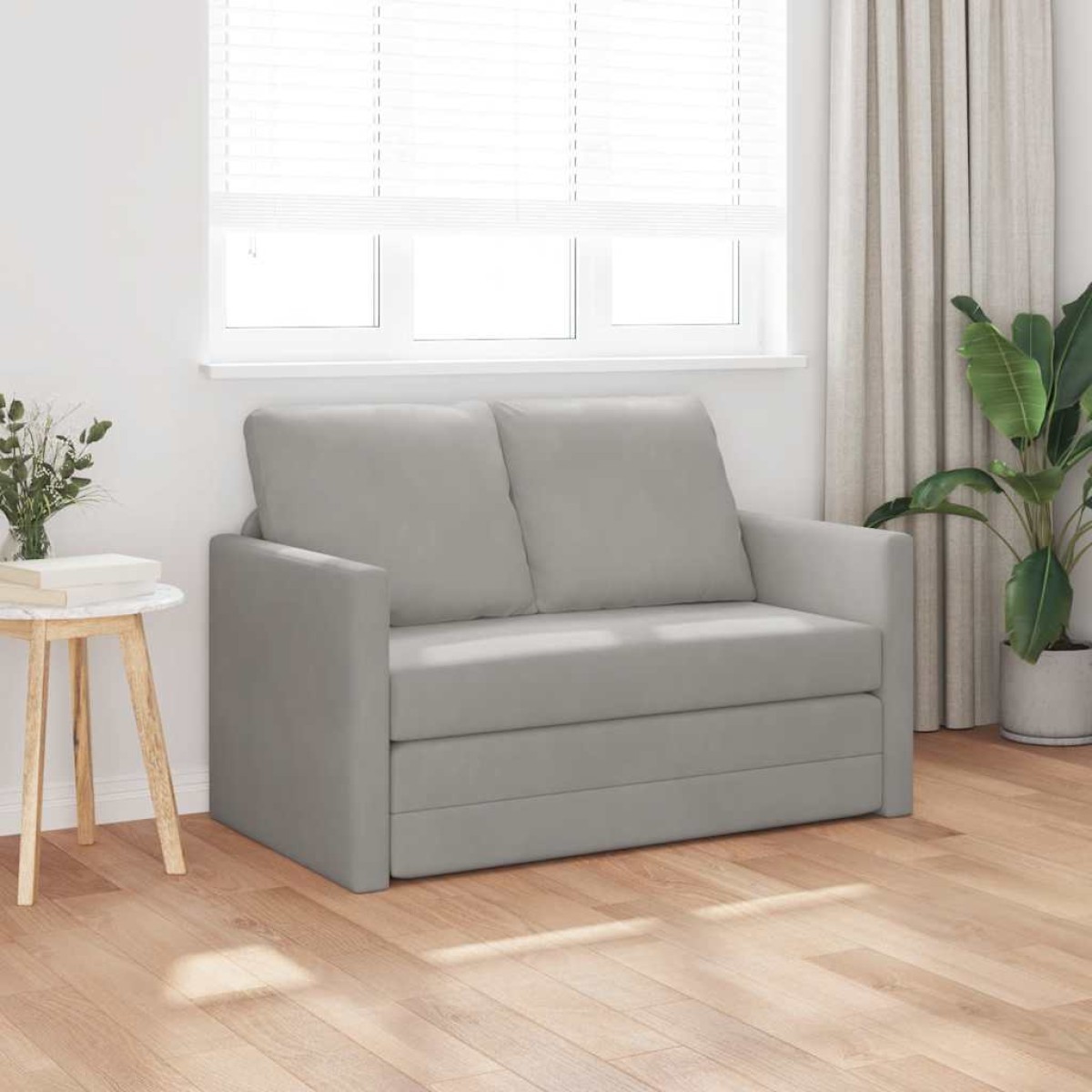 vidaXL Καναπές-Κρεβάτι Δαπέδου 2 σε 1 Αν. Γκρι 122x204x55 εκ. Βελούδο