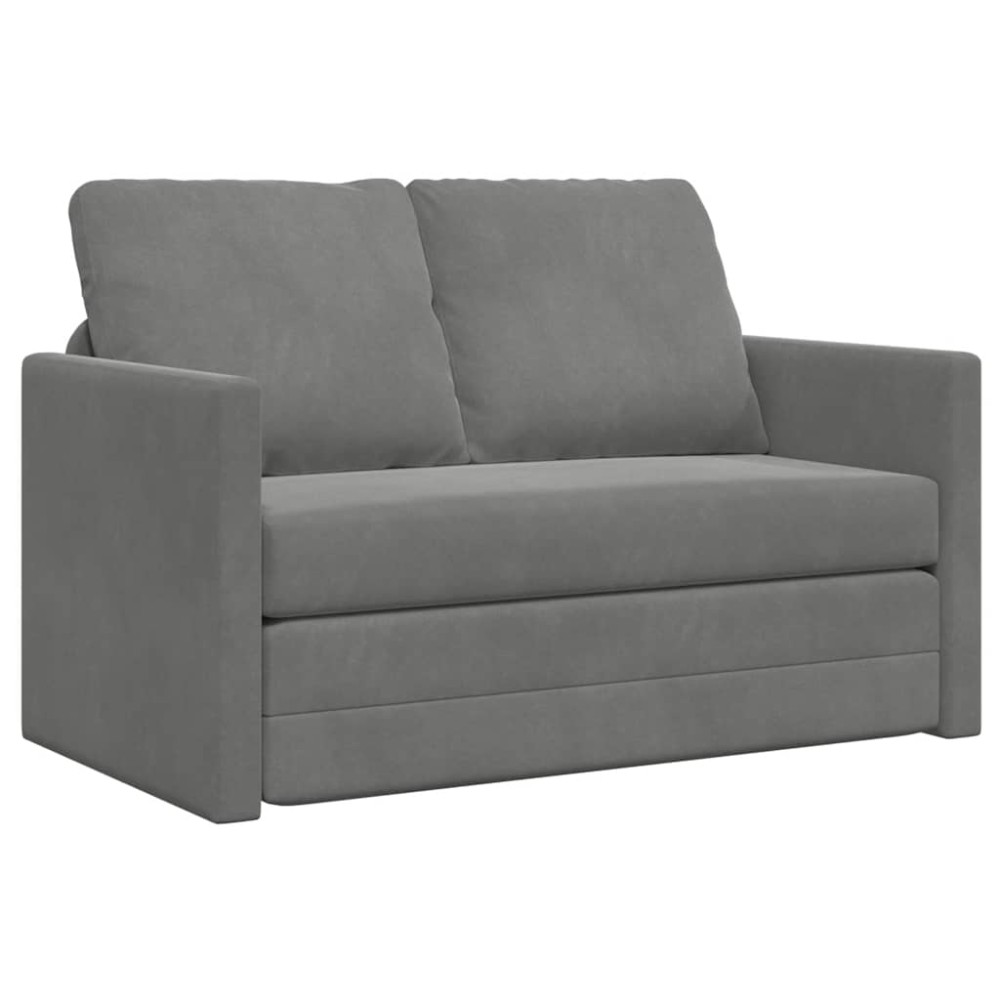 vidaXL Καναπές-Κρεβάτι Δαπέδου 2 σε 1 Σκ. Γκρι 122x204x55 εκ. Βελούδο