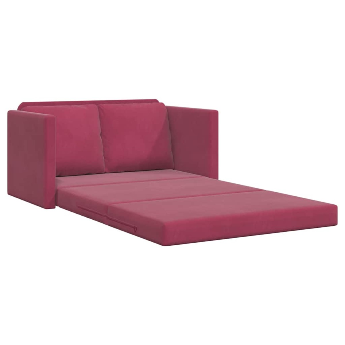 vidaXL Καναπές-Κρεβάτι Δαπέδου 2 σε 1 Μπορντό 122x204x55εκ. Βελούδινος