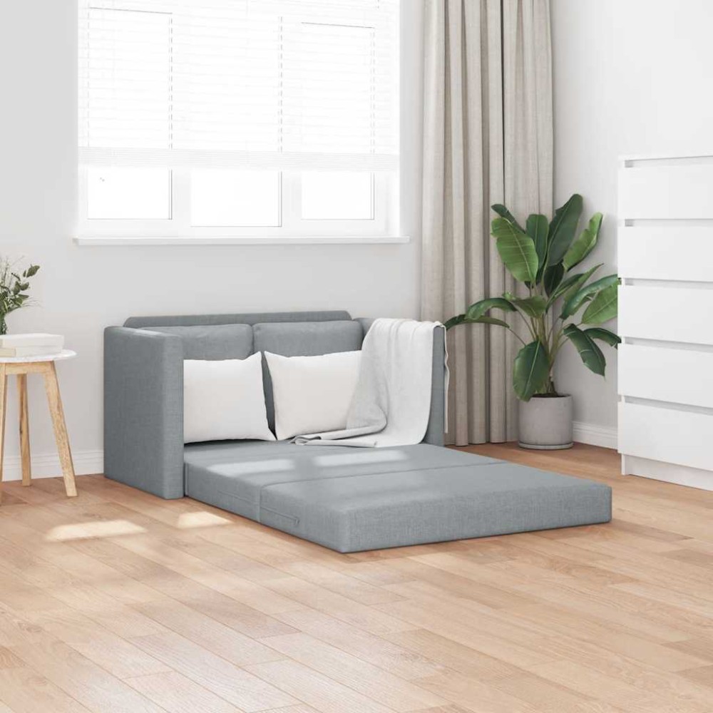 vidaXL Καναπές-Κρεβάτι Δαπέδου 2 σε 1 Αν. Γκρι 112x174x55 εκ. Ύφασμα