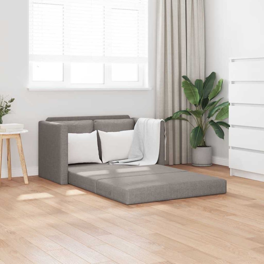 vidaXL Καναπές-Κρεβάτι Δαπέδου 2 σε 1 Taupe 112x174x55 εκ. Ύφασμα