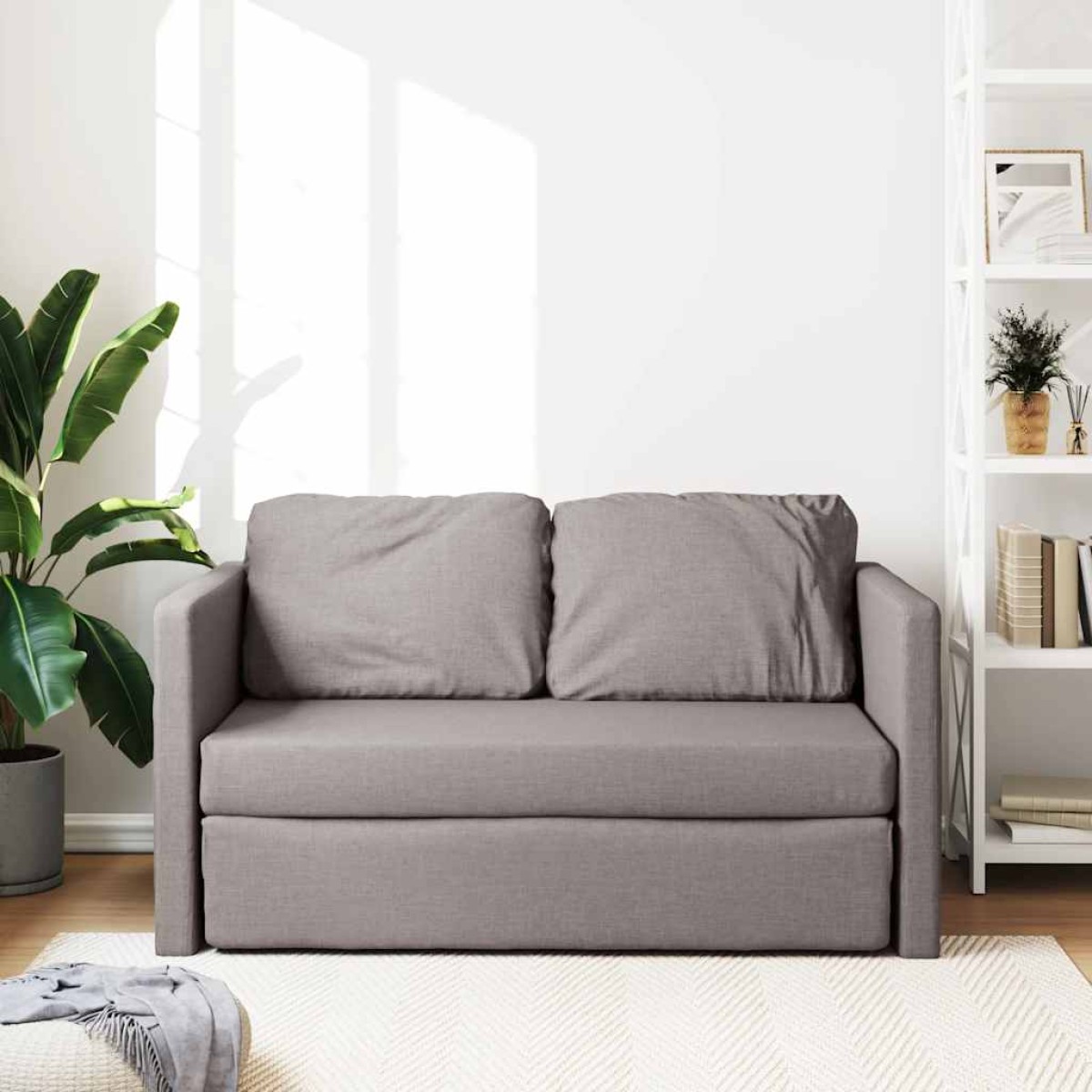 vidaXL Καναπές-Κρεβάτι Δαπέδου 2 σε 1 Taupe 112x174x55 εκ. Ύφασμα