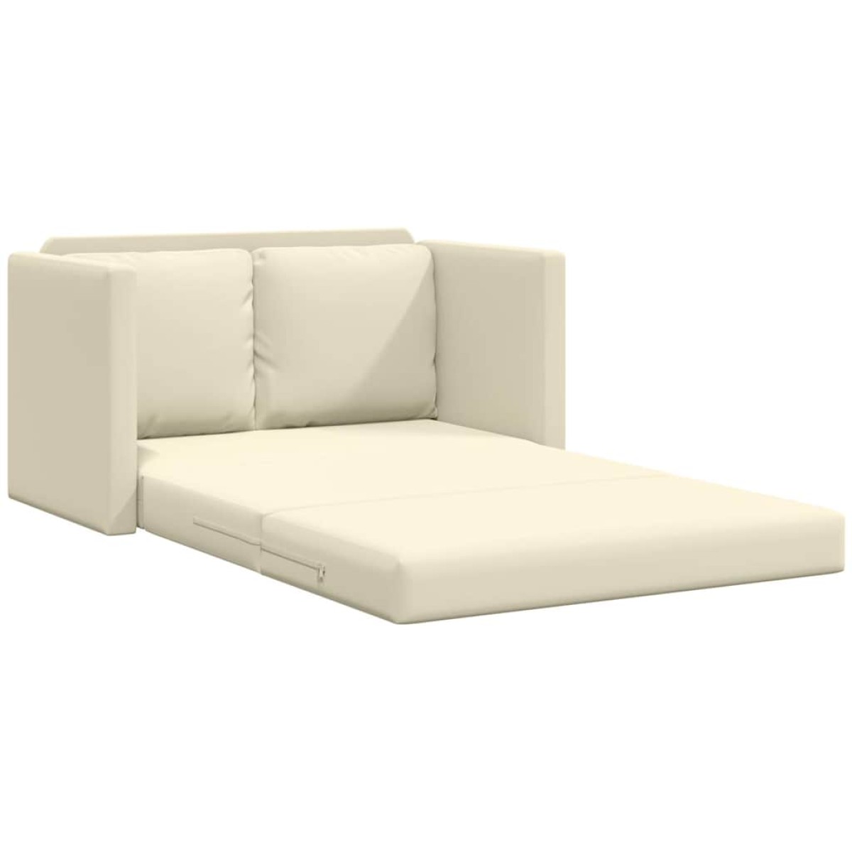 vidaXL Καναπές-Κρεβάτι Δαπέδου 2 σε 1 Κρεμ 112x174x55 εκ. Συνθ. Δέρμα