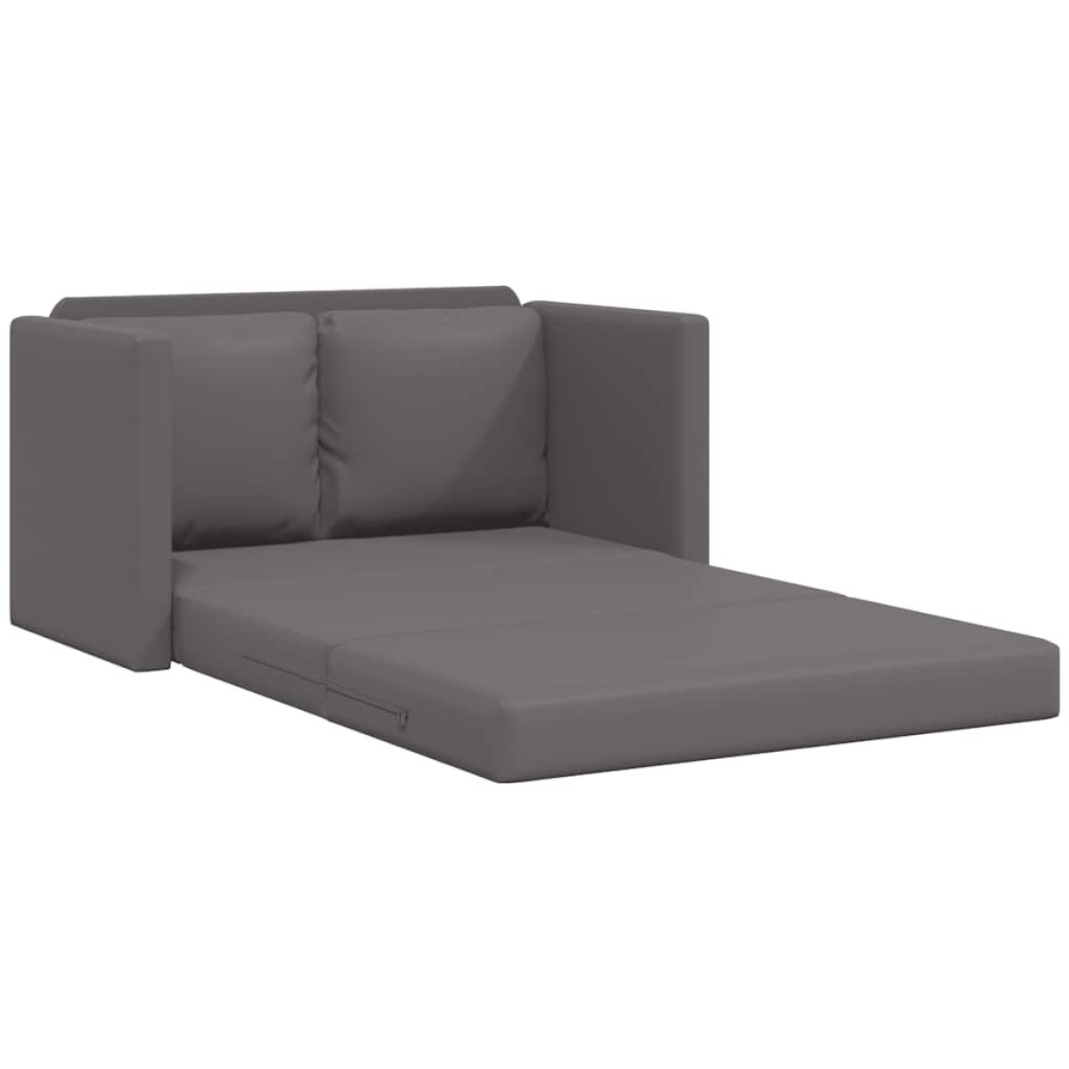 vidaXL Καναπές-Κρεβάτι Δαπέδου 2 σε 1 Γκρι 112x174x55 εκ. Συνθ. Δέρμα