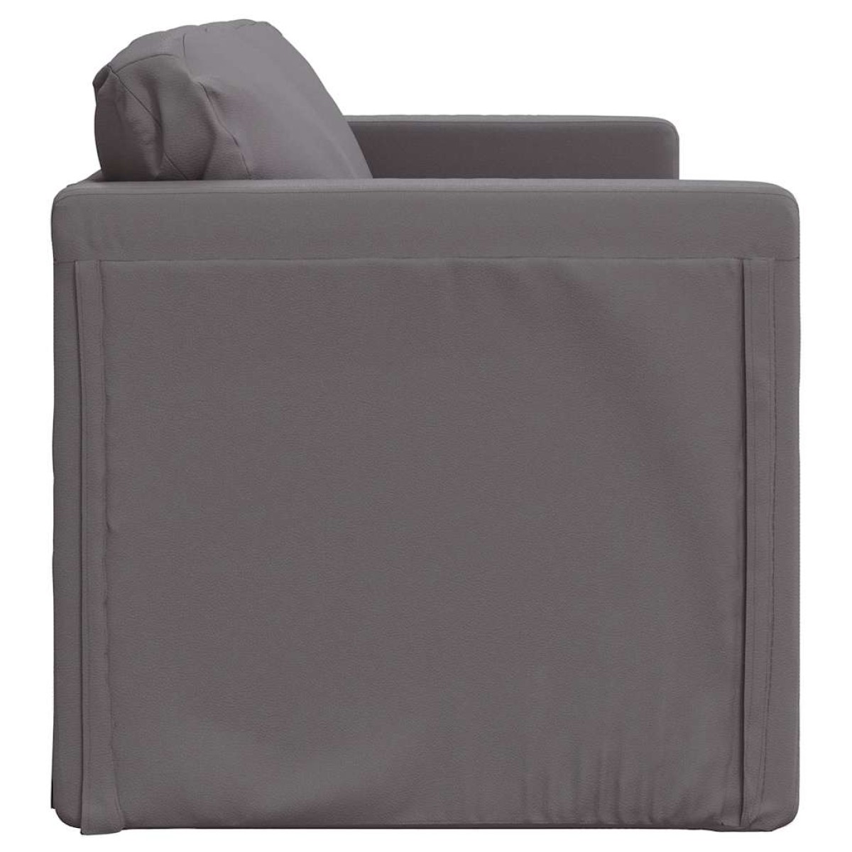 vidaXL Καναπές-Κρεβάτι Δαπέδου 2 σε 1 Γκρι 112x174x55 εκ. Συνθ. Δέρμα