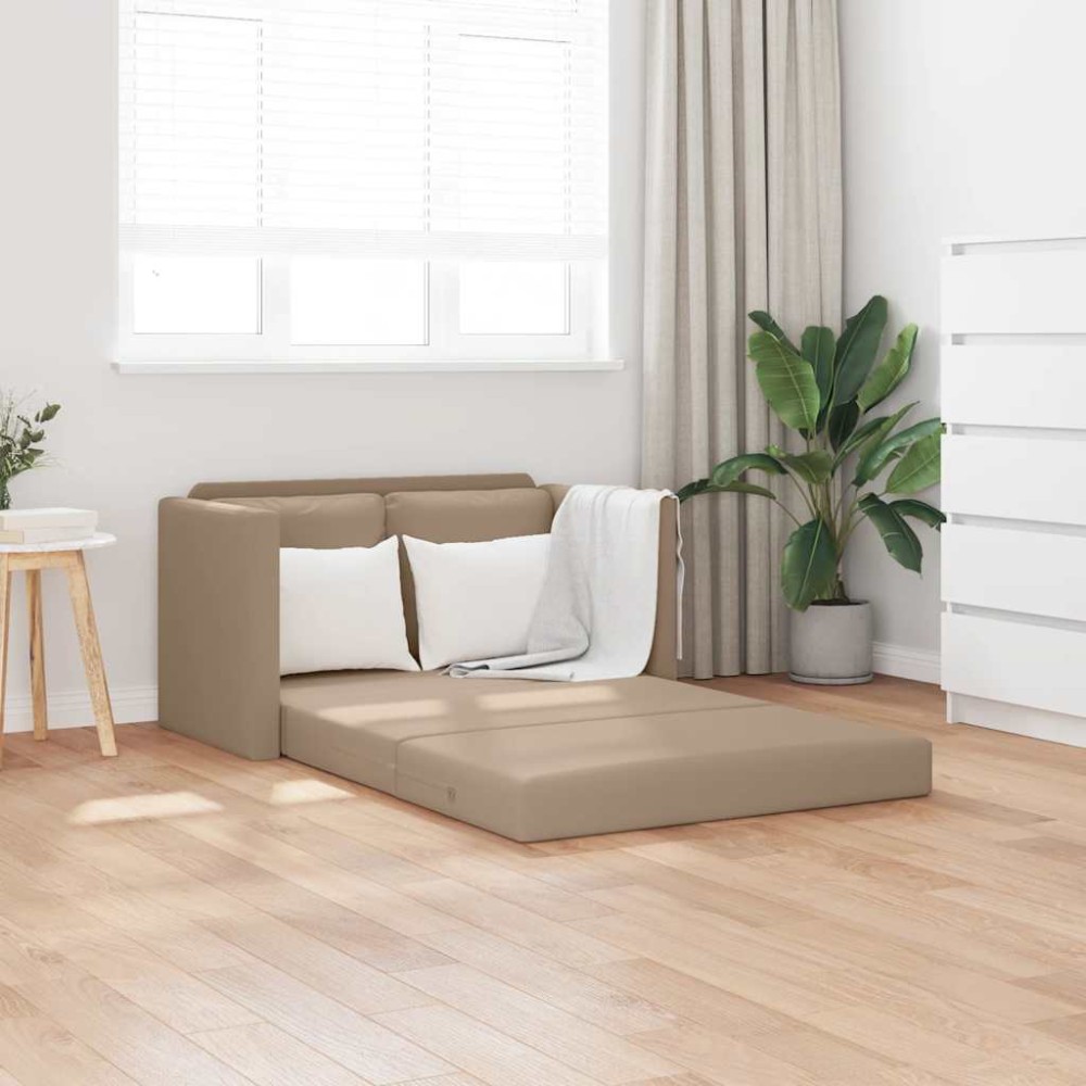 vidaXL Καναπές-Κρεβάτι Δαπέδου 2σε1 Καπουτσ. 112x174x55 εκ. Συνθ.Δέρμα