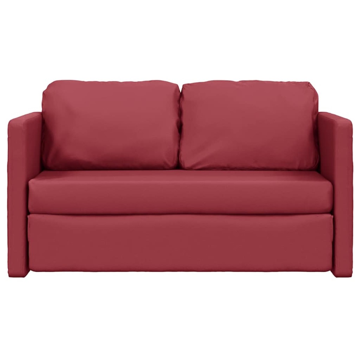 vidaXL Καναπές-Κρεβάτι Δαπέδου 2σε 1 Μπορντό 112x174x55εκ. Συνθ. Δέρμα