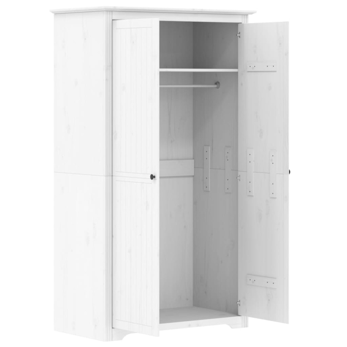 vidaXL Ντουλάπα BODO Λευκή 101 x 52 x 176,5 εκ. από Μασίφ Ξύλο Πεύκου