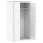 vidaXL Ντουλάπα BODO Λευκή 101 x 52 x 176,5 εκ. από Μασίφ Ξύλο Πεύκου