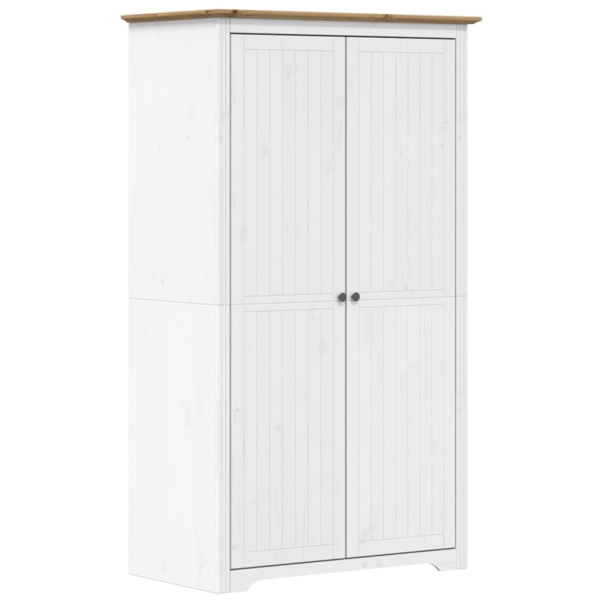 vidaXL Ντουλάπα BODO Λευκή/Καφέ 101 x 52 x 176,5 εκ. Μασίφ Ξύλο Πεύκου
