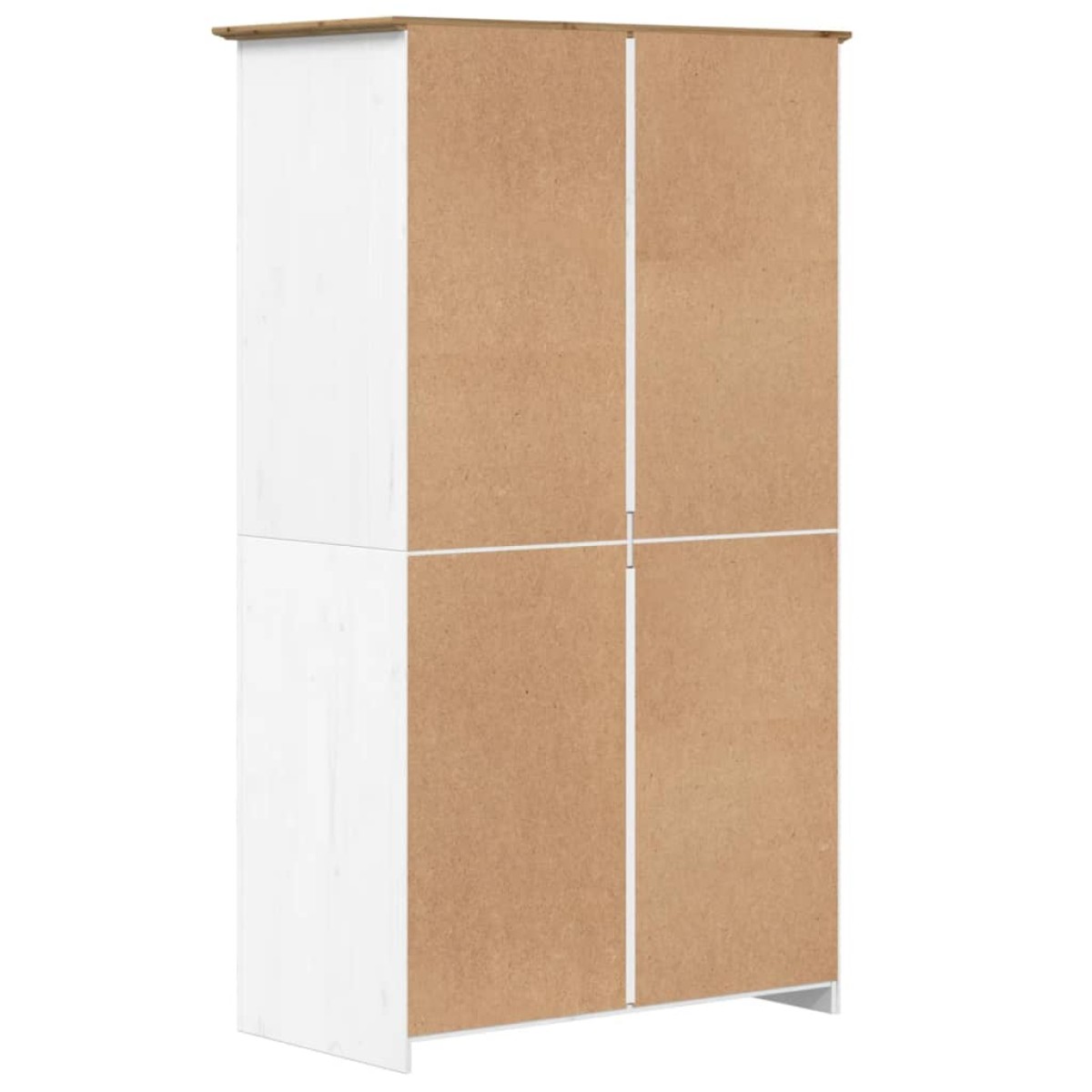 vidaXL Ντουλάπα BODO Λευκή/Καφέ 101 x 52 x 176,5 εκ. Μασίφ Ξύλο Πεύκου