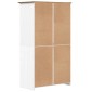 vidaXL Ντουλάπα BODO Λευκή/Καφέ 101 x 52 x 176,5 εκ. Μασίφ Ξύλο Πεύκου