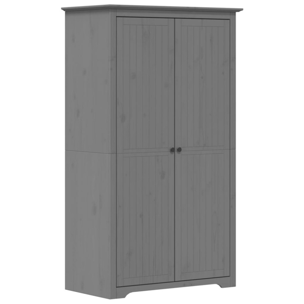 vidaXL Ντουλάπα BODO Γκρι 99x53,5x173 εκ. από Μασίφ Ξύλο Πεύκου