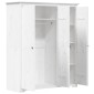 vidaXL Ντουλάπα BODO Λευκή 151,5x52x176,5 εκ. από Μασίφ Ξύλο Πεύκου