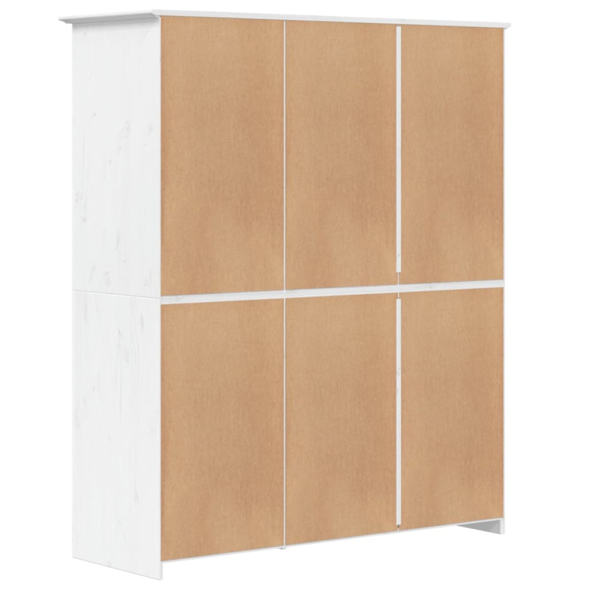 vidaXL Ντουλάπα BODO Λευκή 151,5x52x176,5 εκ. από Μασίφ Ξύλο Πεύκου