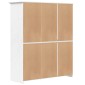 vidaXL Ντουλάπα BODO Λευκή 151,5x52x176,5 εκ. από Μασίφ Ξύλο Πεύκου