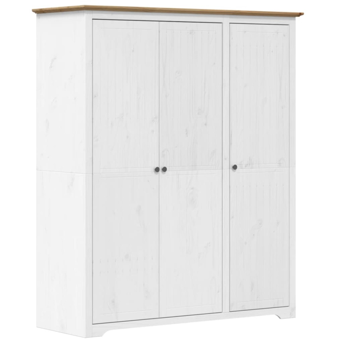 vidaXL Ντουλάπα BODO Λευκή/Καφέ 151,5x52x176,5 εκ. Μασίφ Ξύλο Πεύκου