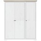 vidaXL Ντουλάπα BODO Λευκή/Καφέ 151,5x52x176,5 εκ. Μασίφ Ξύλο Πεύκου