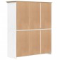vidaXL Ντουλάπα BODO Λευκή/Καφέ 151,5x52x176,5 εκ. Μασίφ Ξύλο Πεύκου