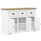 vidaXL Ντουλάπι BODO Λευκό/Καφέ 115x43x79,5 εκ. από Μασίφ Ξύλο Πεύκου