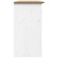 vidaXL Ντουλάπι BODO Λευκό/Καφέ 115x43x79,5 εκ. από Μασίφ Ξύλο Πεύκου