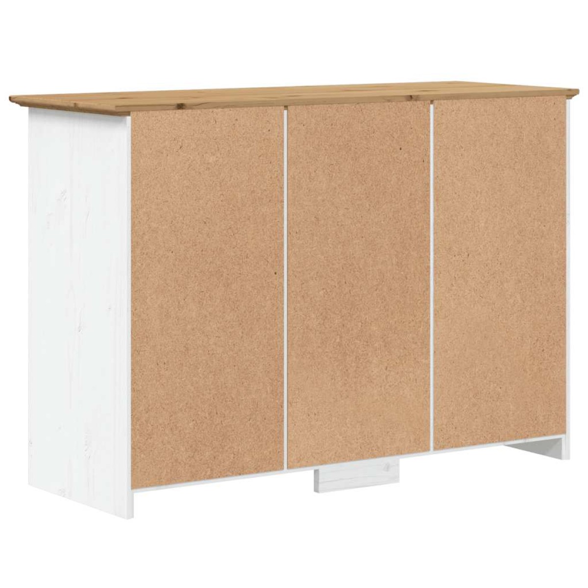 vidaXL Ντουλάπι BODO Λευκό/Καφέ 115x43x79,5 εκ. από Μασίφ Ξύλο Πεύκου