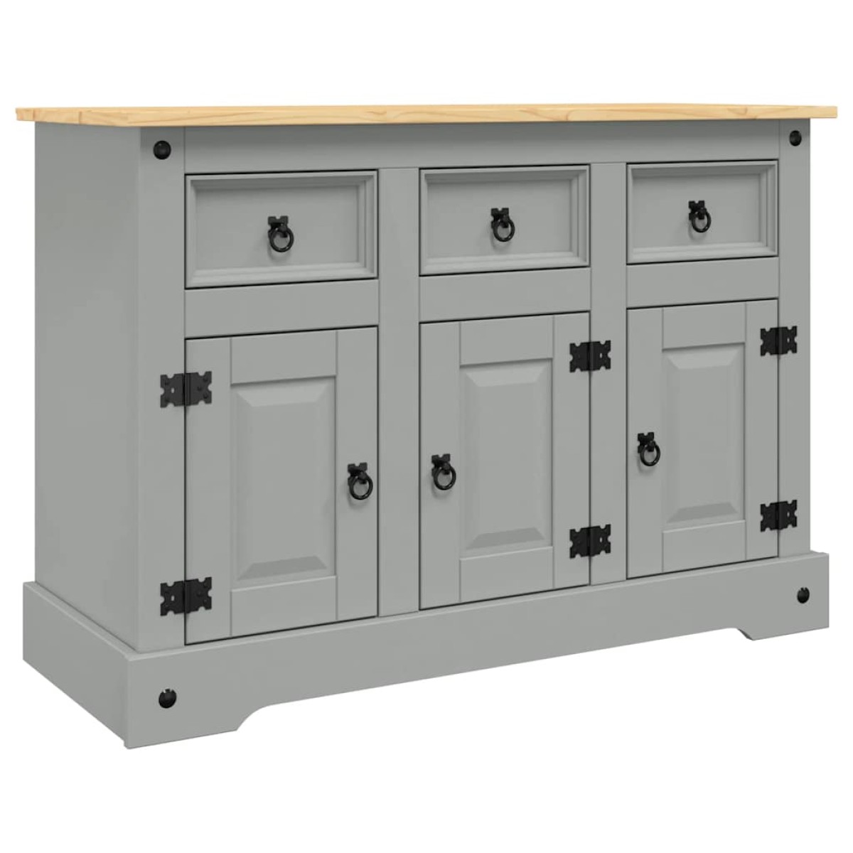vidaXL Μπουφές Corona Γκρι 112x43x78 εκ. Μασίφ Ξύλο Μεξικάνικου Πεύκου