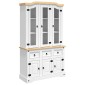 vidaXL Βιτρίνα Corona Λευκή 112 x 43 x 196 εκ. από Μασίφ Ξύλο Πεύκου