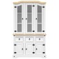 vidaXL Βιτρίνα Corona Λευκή 112 x 43 x 196 εκ. από Μασίφ Ξύλο Πεύκου