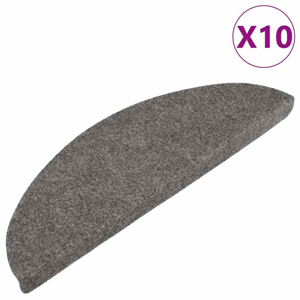vidaXL Πατάκια Σκάλας Αυτοκόλλητα 10 τεμ. Γκρι 56 x 17 x 3 εκ.