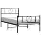 vidaXL Πλαίσιο Κρεβατιού με Κεφαλάρι&Ποδαρικό Μαύρο 90x190 εκ. Μέταλλο