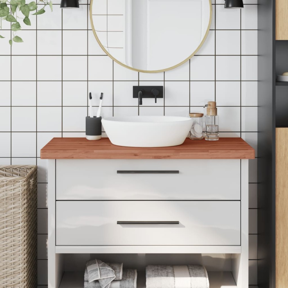 vidaXL Πάγκος Μπάνιου 100x60x4 εκ. από Μασίφ Ξύλο Οξιάς