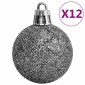 vidaXL Σετ Μπάλες Χριστουγεννιάτικες 111 τεμ. Λευκές/Γκρι Πολυστυρένιο