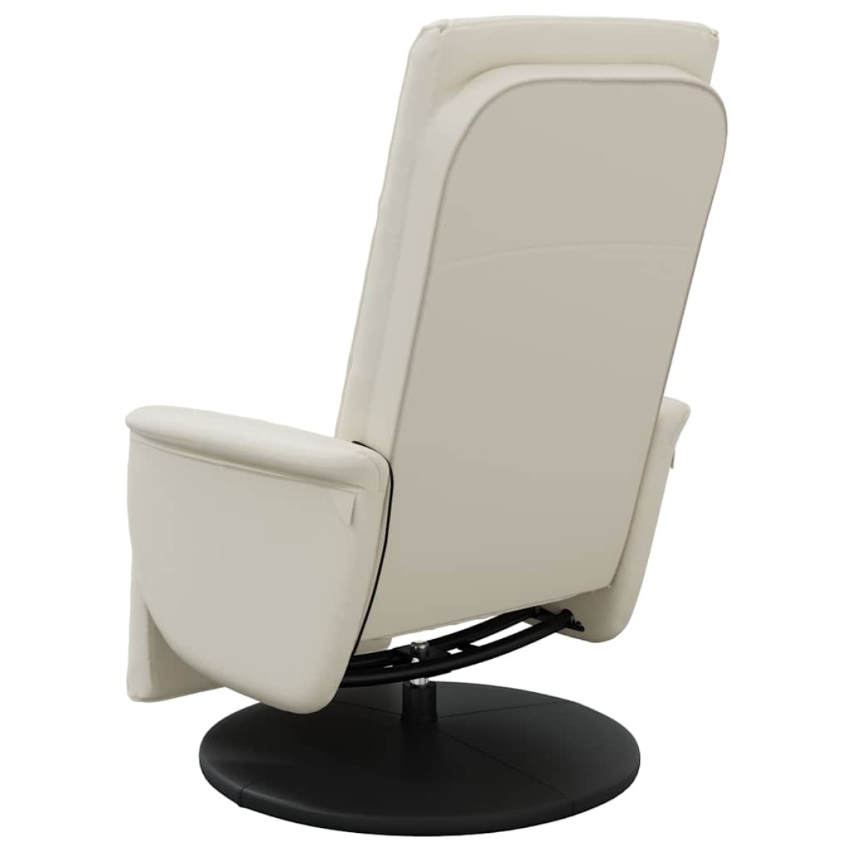 vidaXL Πολυθρόνα Μασάζ Ανακλινόμενη με Υποπόδιο Κρεμ από Συνθ. Δέρμα