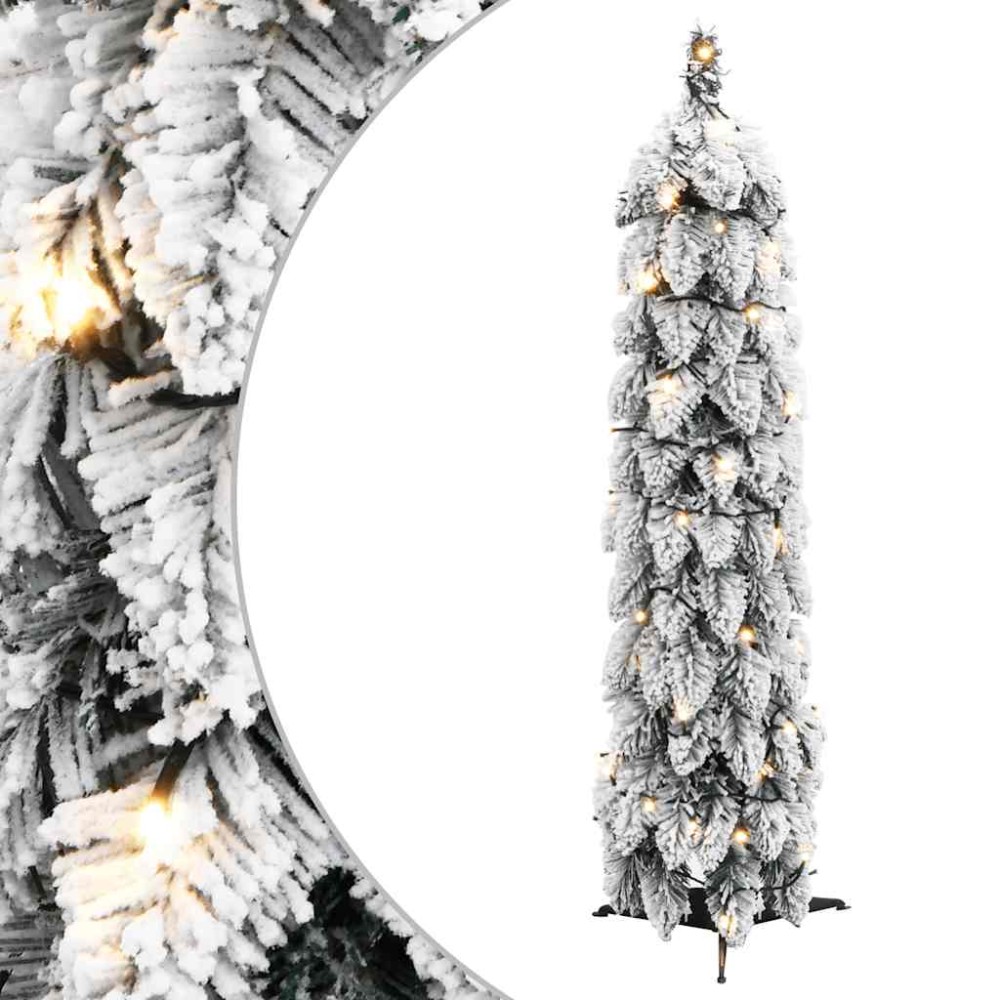 vidaXL Χριστουγ. Δέντρο Τεχνητό Προφωτισμένο με 30 LED/ Χιόνι 60 εκ.