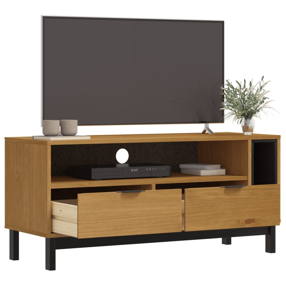 vidaXL Έπιπλο Τηλεόρασης FLAM 110 x 40 x 50 εκ. από Μασίφ Ξύλο Πεύκου