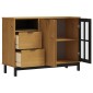 vidaXL Μπουφές με Γυάλινη Πόρτα FLAM 110x40x80εκ. από Μασίφ Ξύλο Πεύκο