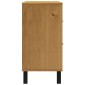 vidaXL Μπουφές με Γυάλινη Πόρτα FLAM 110x40x80εκ. από Μασίφ Ξύλο Πεύκο