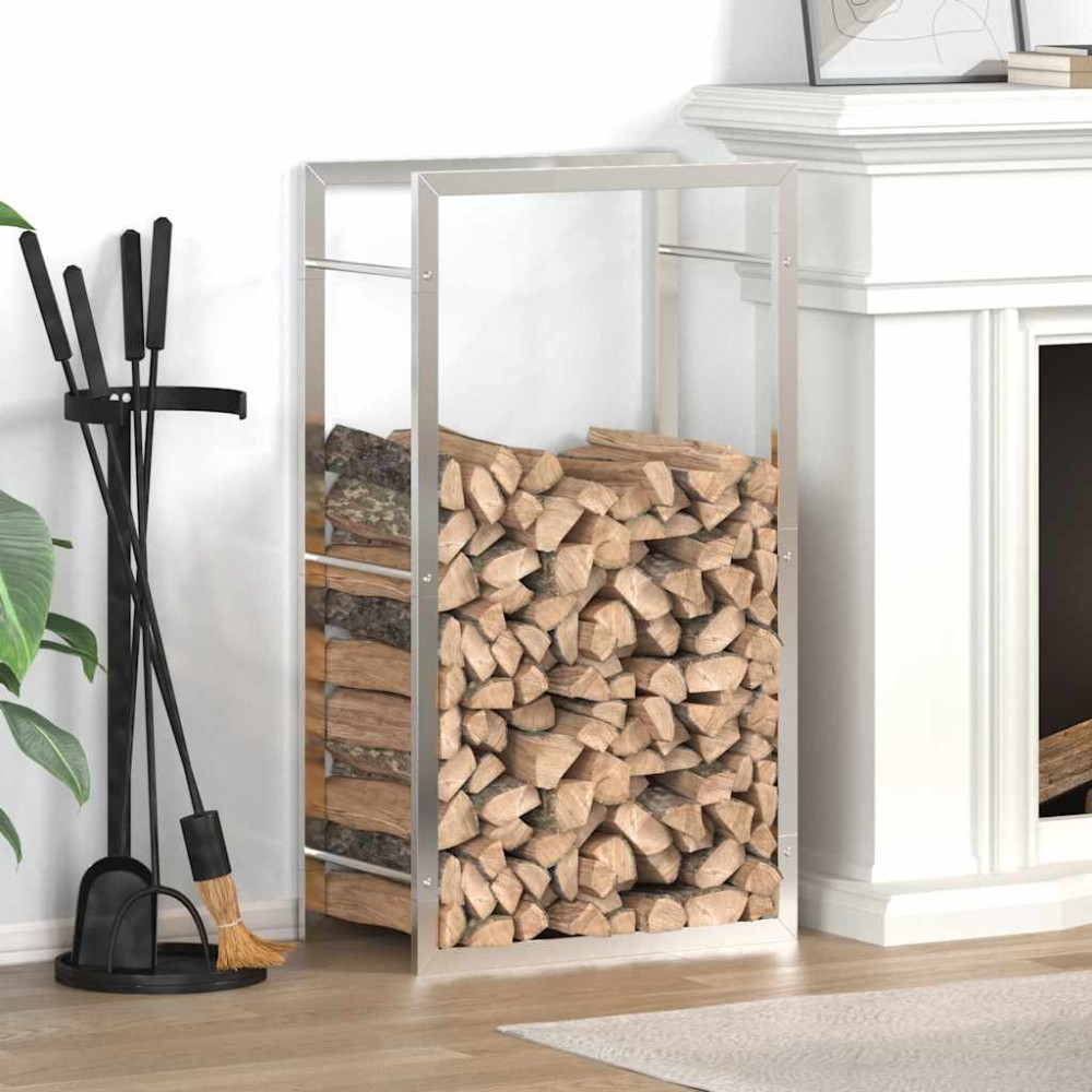vidaXL Ραφιέρα Καυσόξυλων 50x28x94 εκ. από Ανοξείδωτο ατσάλι