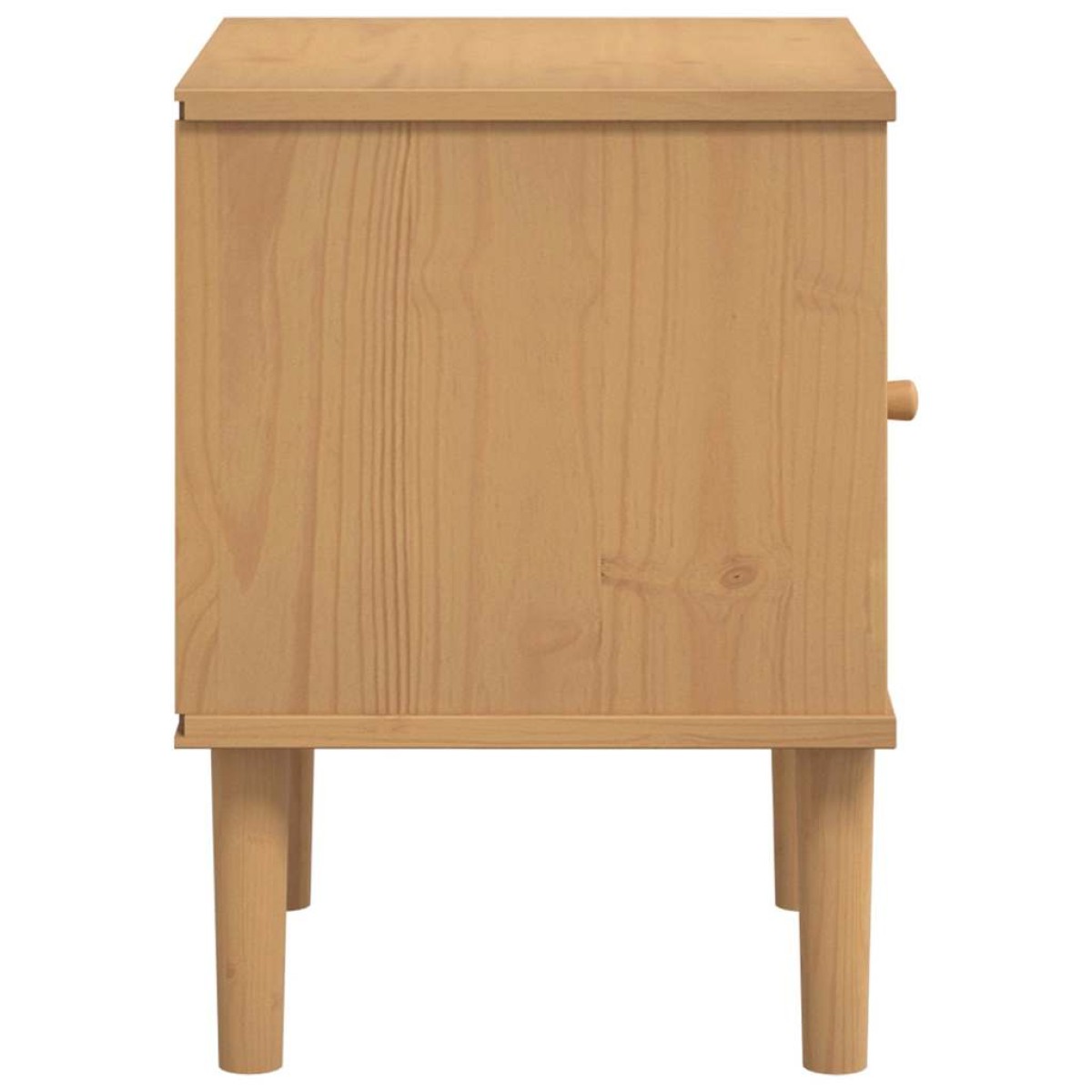 vidaXL Κομοδίνο SENJA Καφέ Όψη Ρατάν 40x35x48εκ. από Μασίφ Ξύλο Πεύκου