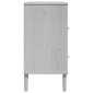 vidaXL Ντουλάπι SENJA Λευκό / Όψη Ρατάν 80x40x80 εκ. Μασίφ Ξύλο Πεύκου