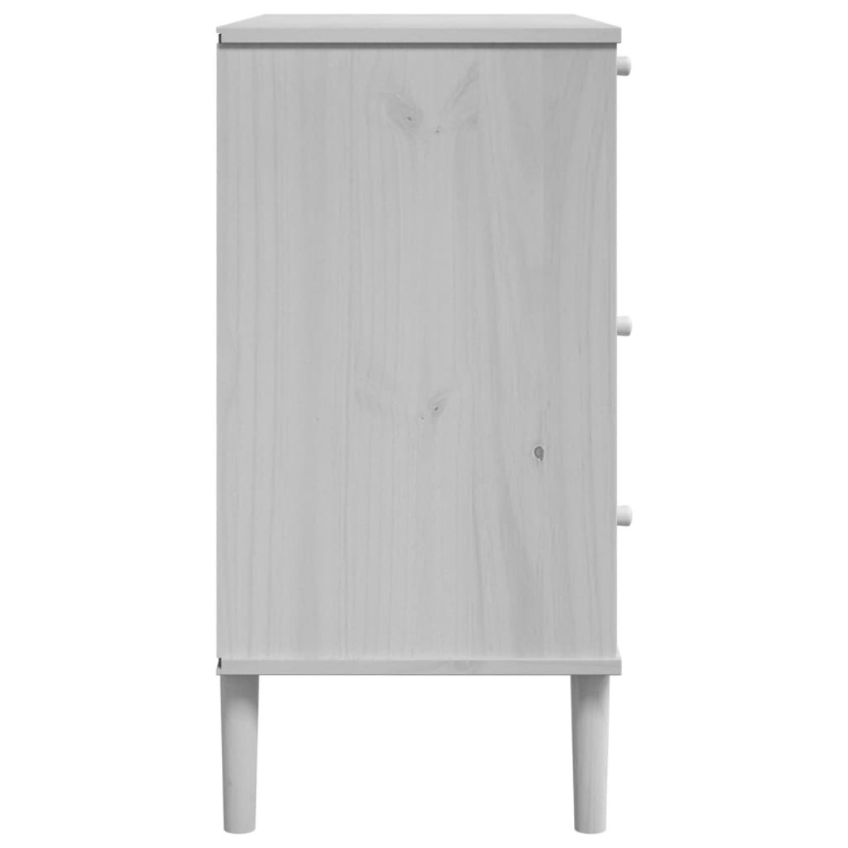 vidaXL Συρταριέρα SENJA Λευκή Όψη Ρατάν 80x40x80 εκ. Μασίφ Ξύλο Πεύκου