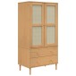 vidaXL Ντουλάπα SENJA Καφέ / Ρατάν 90 x 55 x 175 εκ. Μασίφ Ξύλο Πεύκου