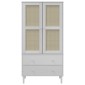 vidaXL Ντουλάπα SENJA Λευκό / Ρατάν 90 x 55 x 175εκ. Μασίφ Ξύλο Πεύκου