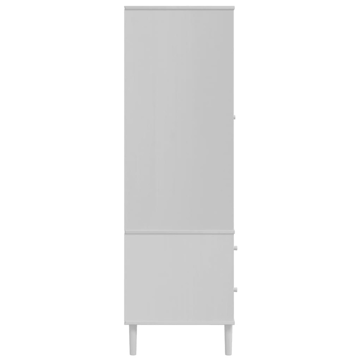 vidaXL Ντουλάπα SENJA Λευκό / Ρατάν 90 x 55 x 175εκ. Μασίφ Ξύλο Πεύκου