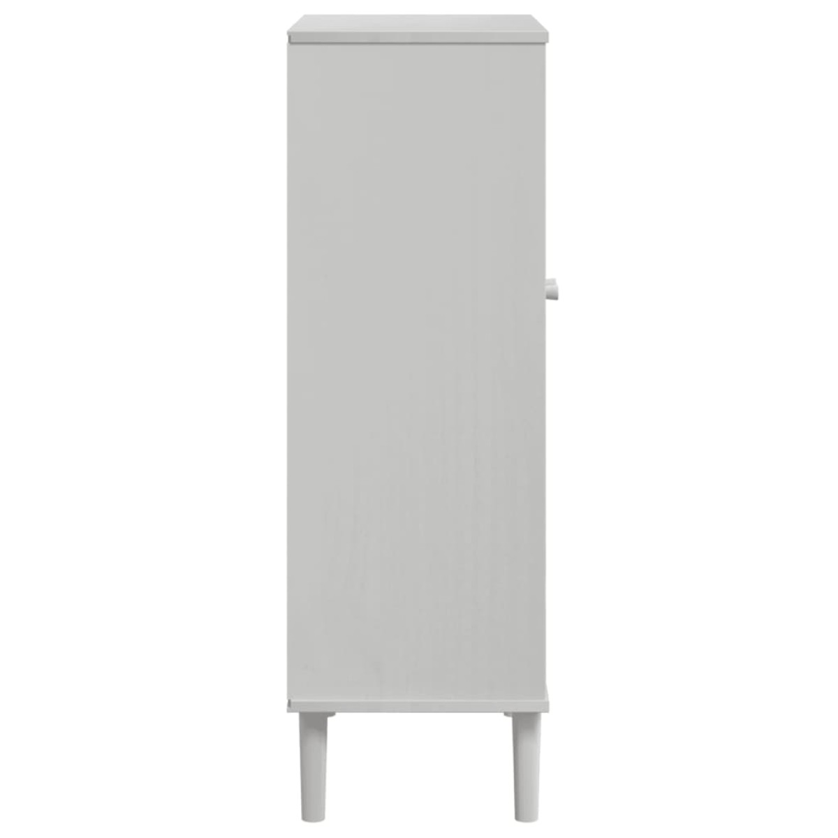 vidaXL Παπουτσοθήκη SENJA Λευκή / Ρατάν 59,5 x 35 x 107 εκ. Μασίφ Ξύλο