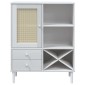 vidaXL Ντουλάπι Ψηλό SENJA Λευκό/Ρατάν 90x40x112 εκ. Μασίφ Ξύλο Πεύκου