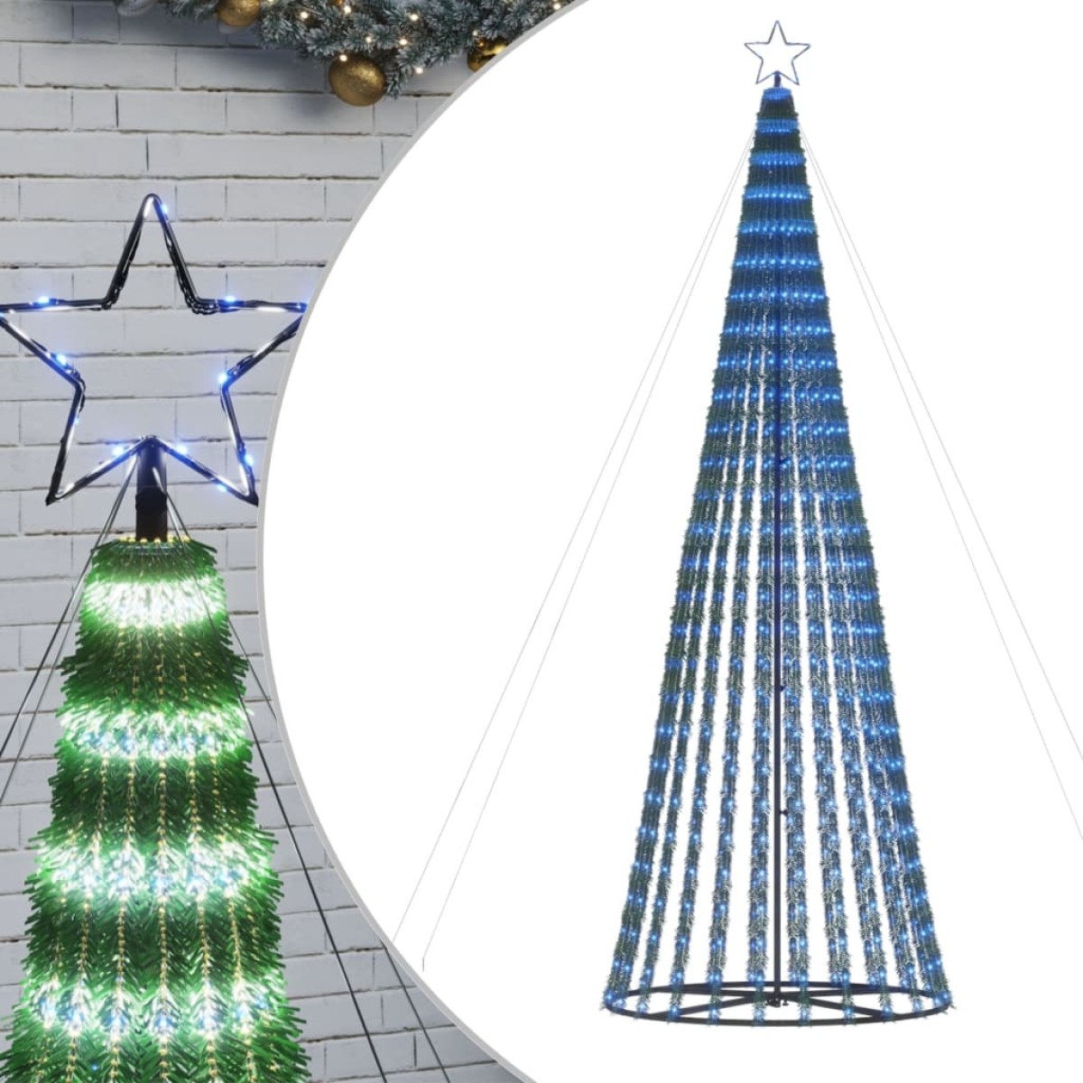 vidaXL Φωτιστικό Χριστουγεννιάτικο Δέντρο 688 LED Μπλε 300 εκ.