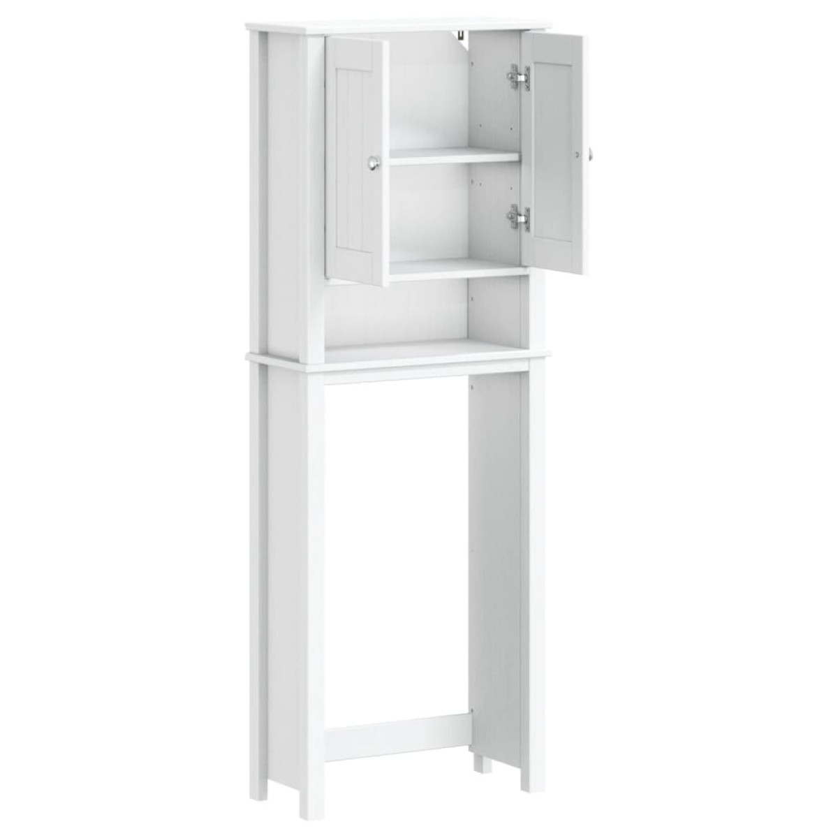 vidaXL Ντουλάπι Τουαλέτας BERG Λευκό 60 x 27 x 164,5 εκ. Μασίφ Ξύλο