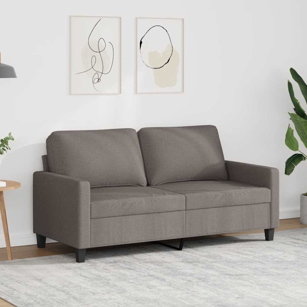 vidaXL Καναπές Διθέσιος Taupe 140 εκ. Υφασμάτινος